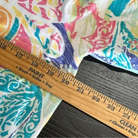 CHICO'S Top Floral Button Up Tie Front 3/4 Sleeve 100% Cotton - Picture 5 of 10